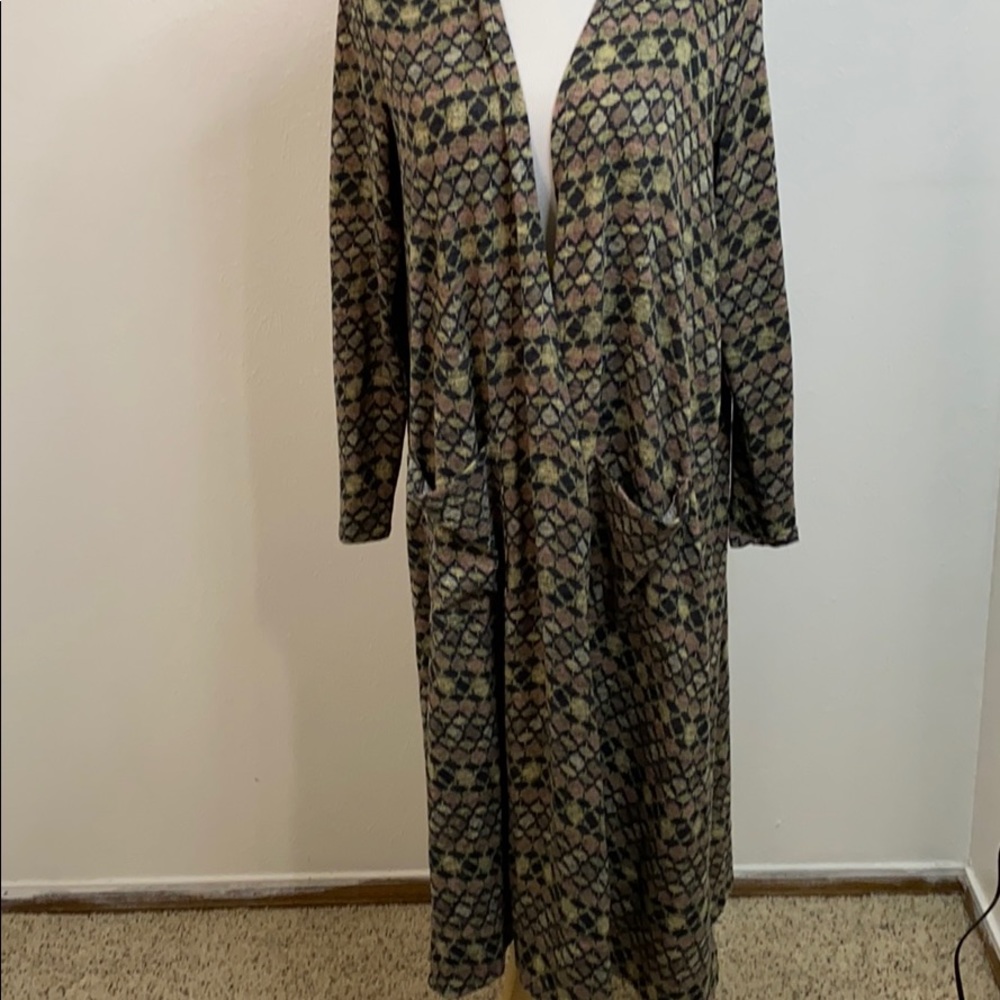 LuLaRoe Sarah Cardigan Large 14-16 Olive Long Duster